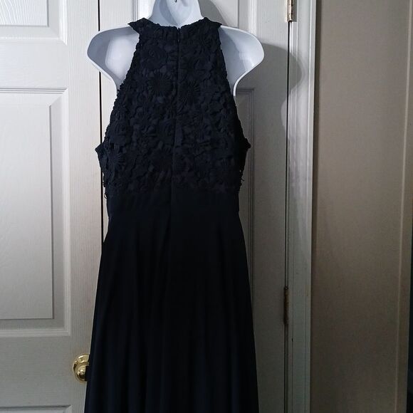 Lulus navy blue lace chest sleeveless formal maxi dress wedding party Sz XL NWOT - Picture 7 of 12